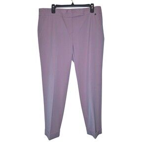 Trina Turk Cuffed Slacks Pink Trousers Women’s Size 12 EUC Barbie Career Core